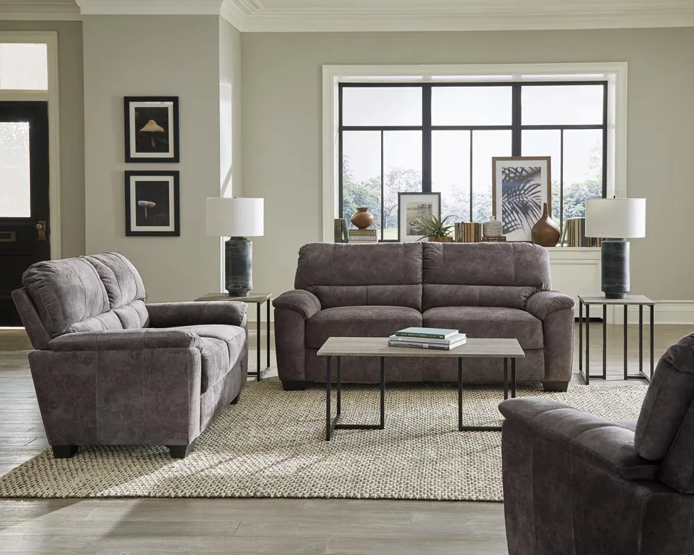 Charcoal Grey - Hartsook 2-piece Pillow Top Arm Living Room Set Charcoal Grey
