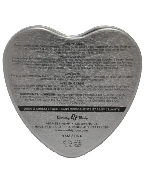 Earthly Body Suntouched Hemp Edible Candle - 4.7 Oz Heart Tin Chocolate