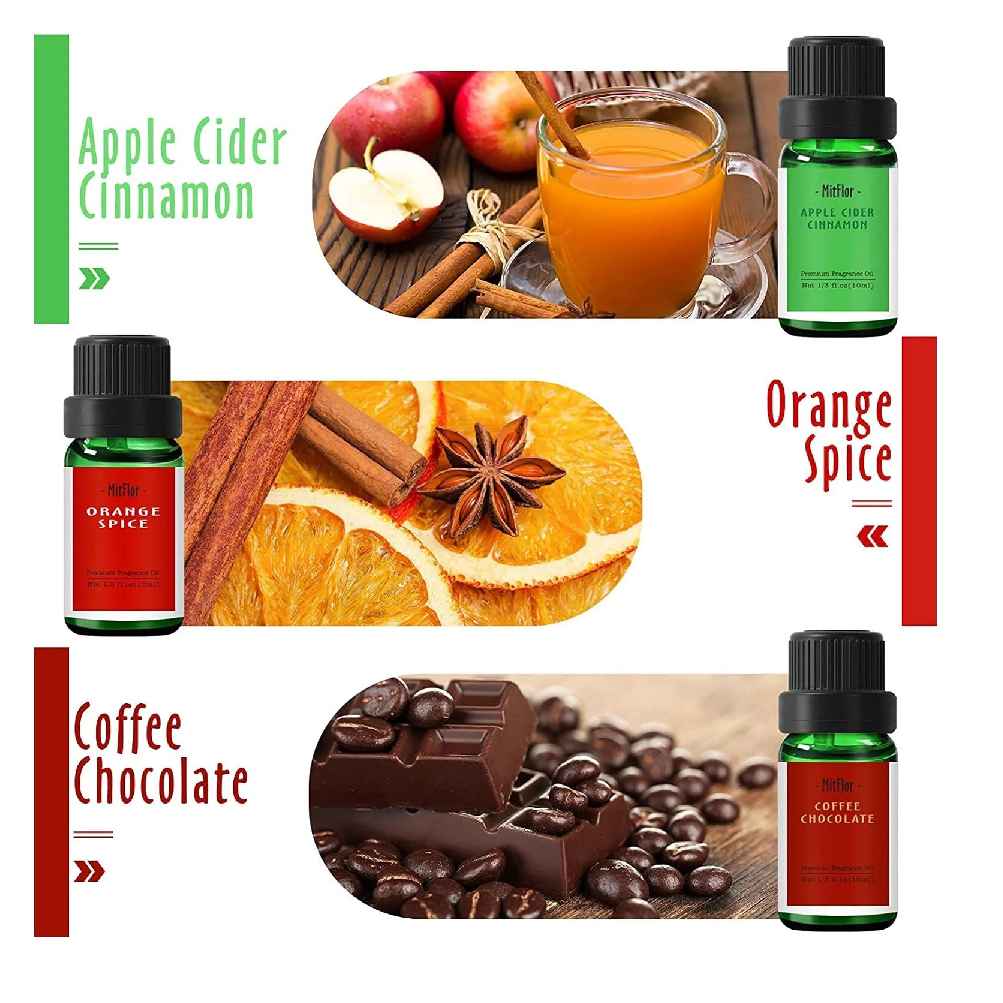 Fragrance Oil | MitFlor Christmas Set Of Perfumed Oils| 6 | 10 ml AromasTo Make Soap Candles