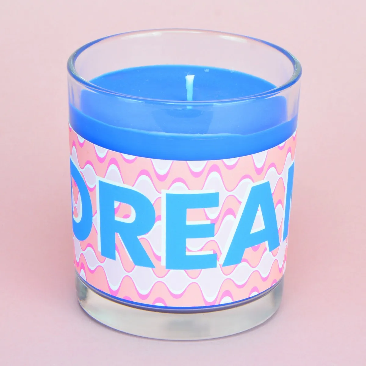 Gooseberry & Elderflower Blue & Pink DREAM Retro Print Candle