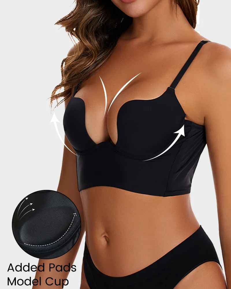 SheCurve® Low Back Secret Plunge Bra - Black White (2 Pack)