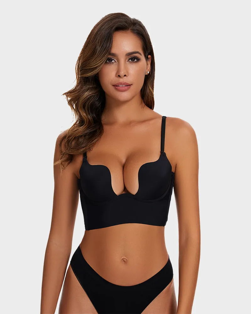 SheCurve® Low Back Secret Plunge Bra - Black White (2 Pack)
