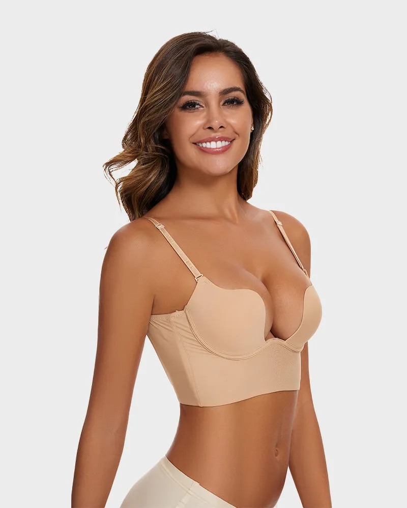 SheCurve® Low Back Secret Plunge Bra - Black White (2 Pack)