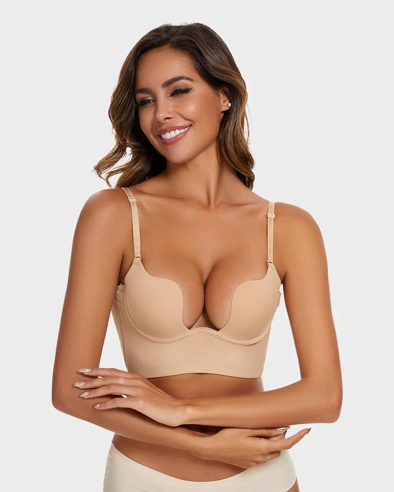 SheCurve® Low Back Secret Plunge Bra - Black White (2 Pack)
