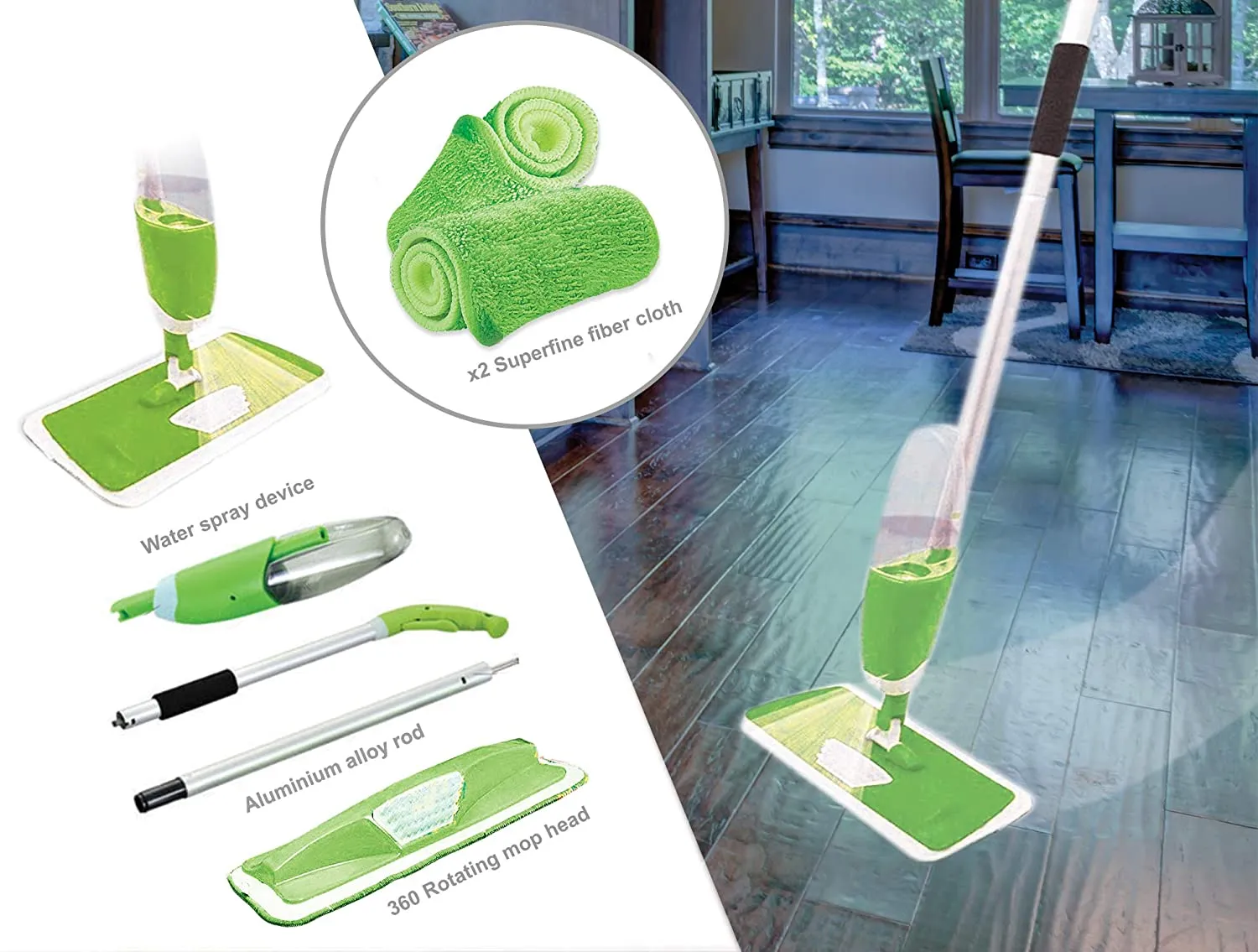 Spray Mop With Reusable Microfiber