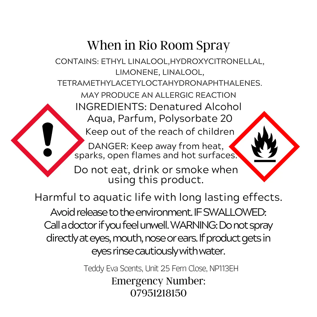 When in Rio 150ml Room Spray