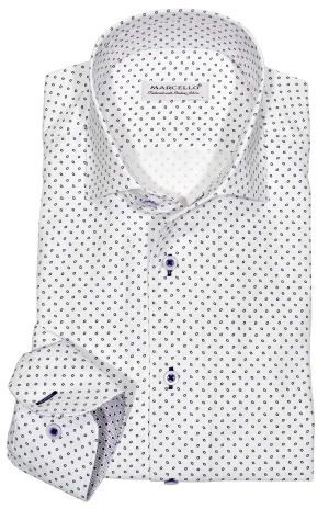 WM604R Slim Fit Lilac Paisley Roll Collar