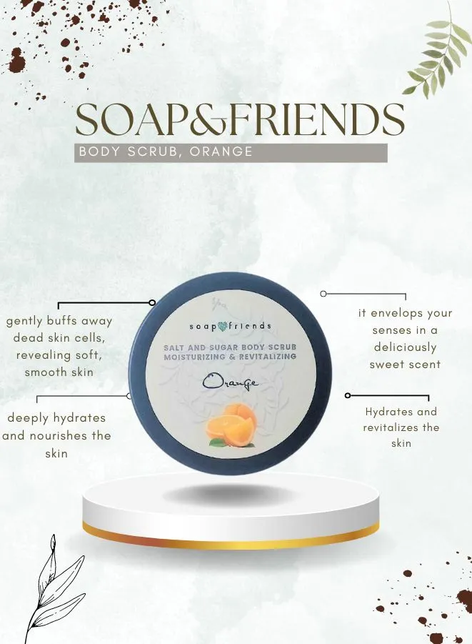 Zesty Citrus Glow - Orange Body Scrub by Soap&Friends-200ml